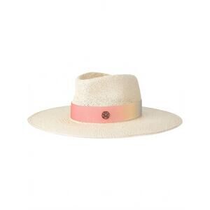 NEW MAISON MICHEL charles sunset ribbon on torcido hat in natural